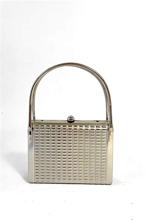 Silver Metal Box Bag 